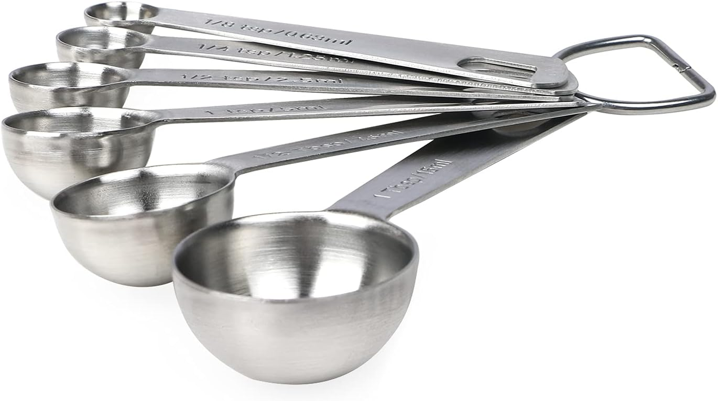 18/8 Stainless Steel Measuring Spoons Set of 6 Piece - 1/8 tsp, 1/4 tsp, 1/2 ... - Picture 8 of 14