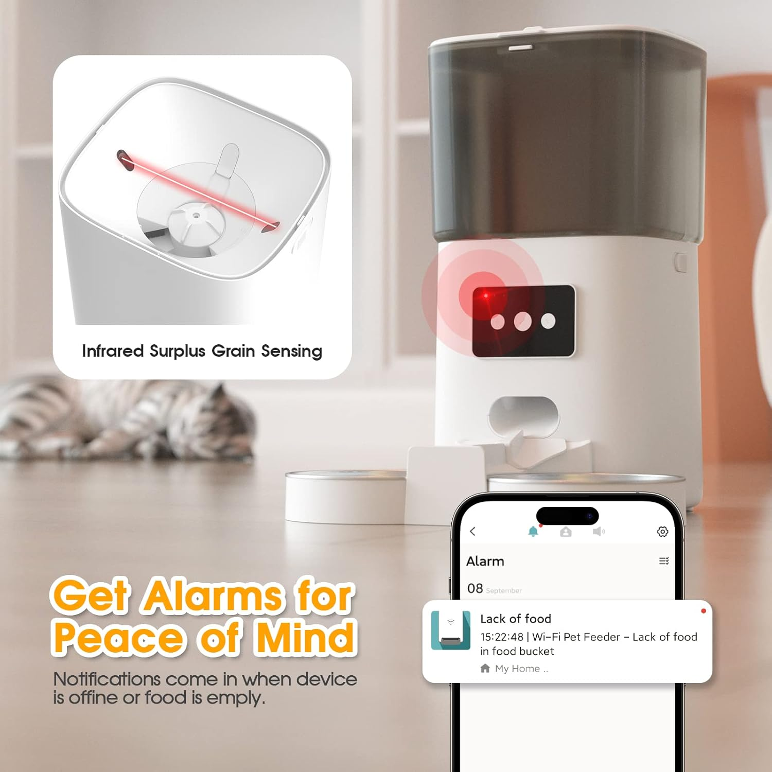 ADVWIN Pet Feeder Pro, WiFi Double Bowl 6L Automatic Cats Feeder with App Rem... - Picture 5 of 14