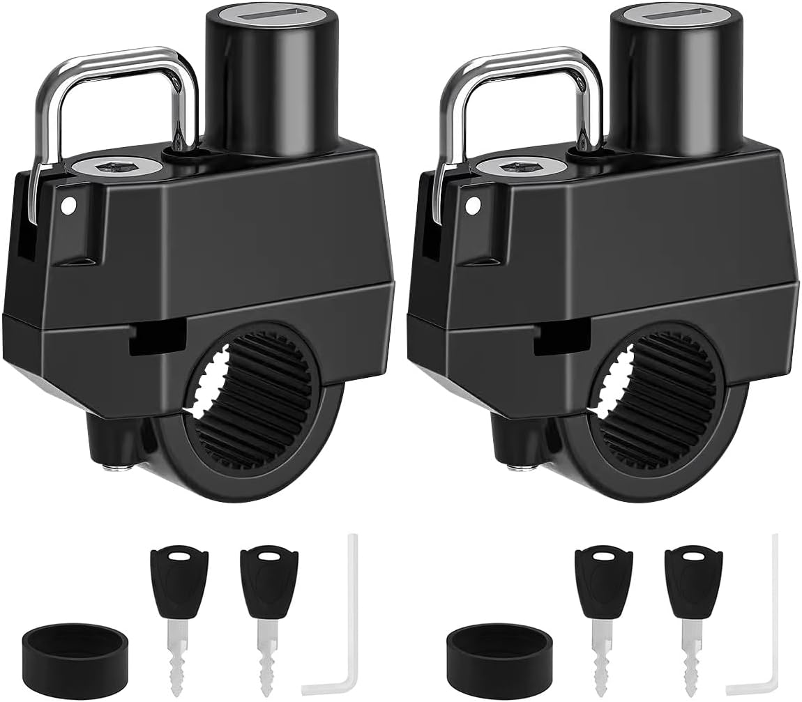 2 Pack Motorcycle Helmet Lock, Helmet Holder Hook for 7/8