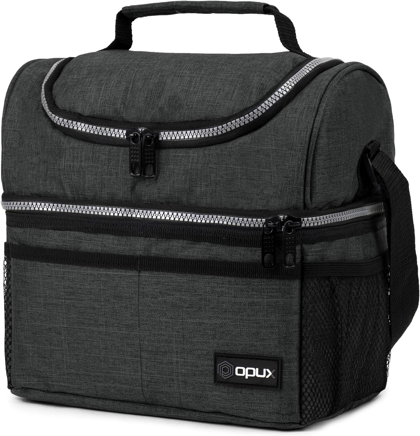 OPUX Lunch Box for Men Women, Insulated Large Double Decker Lunch Bag