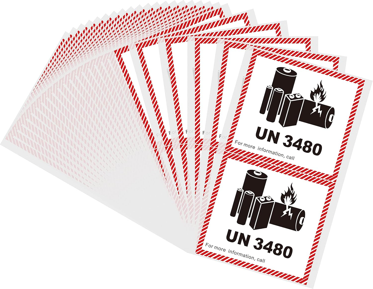 Hybsk UN3481 Labels 4.7 x 4.3 Inch Lithium Ion Battery Transport Caution Warn... - Picture 10 of 16
