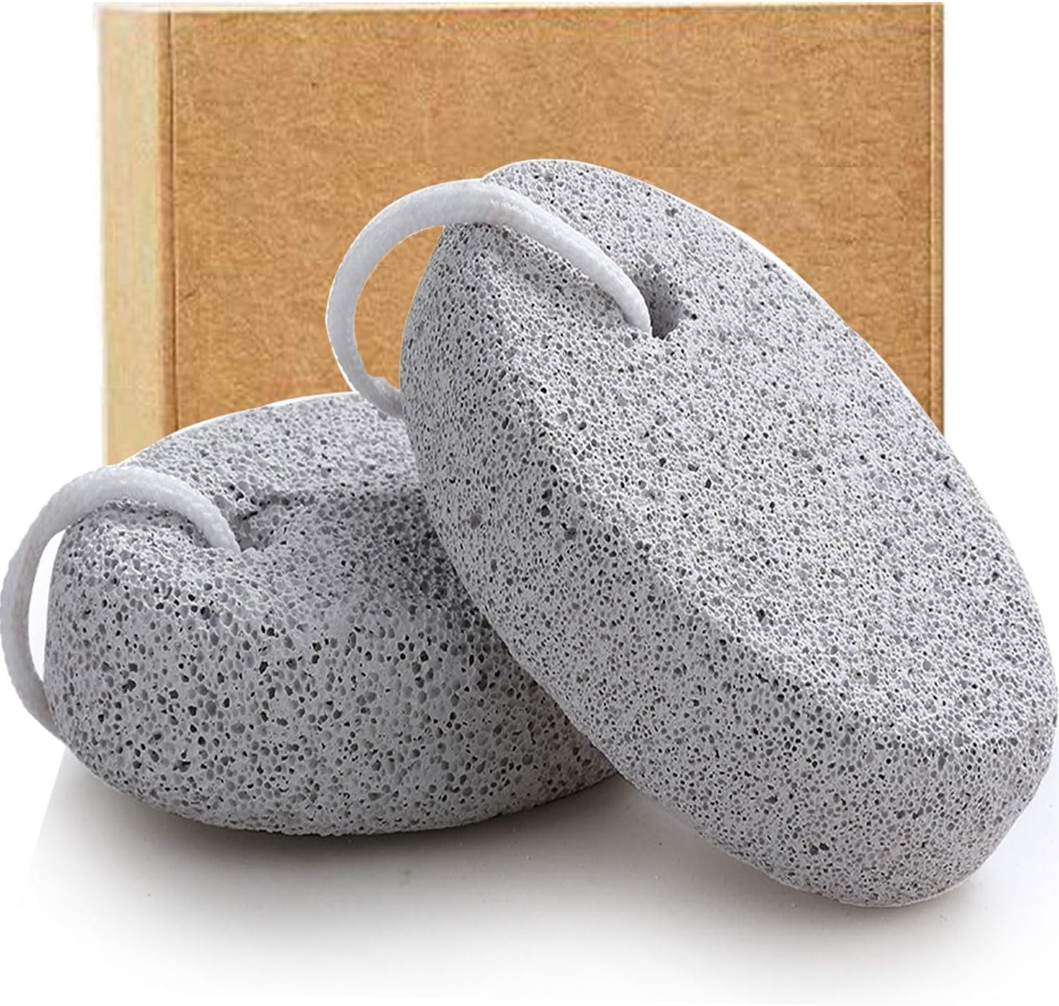 Natural Foot Pumice Stone for Feet,  -Pack Lava Pedicure Tools Hard Skin Callus Remover for Feet and Hands - White