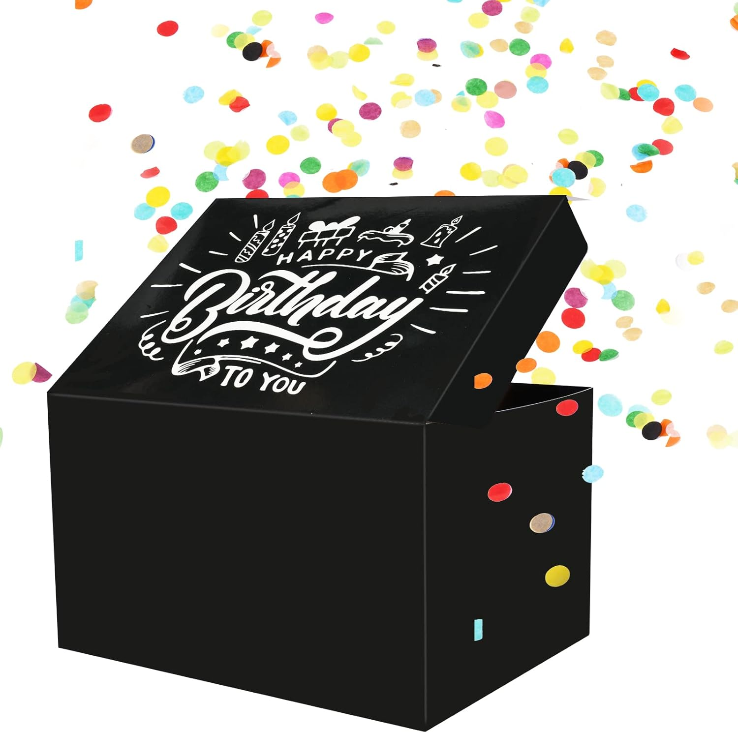 DIY Explosion Surprise, Confetti Gift Box for Birthday, Valentines, Wedding, Anniversary, Congratulations for Man, Woman, Boy, Girls, Friends