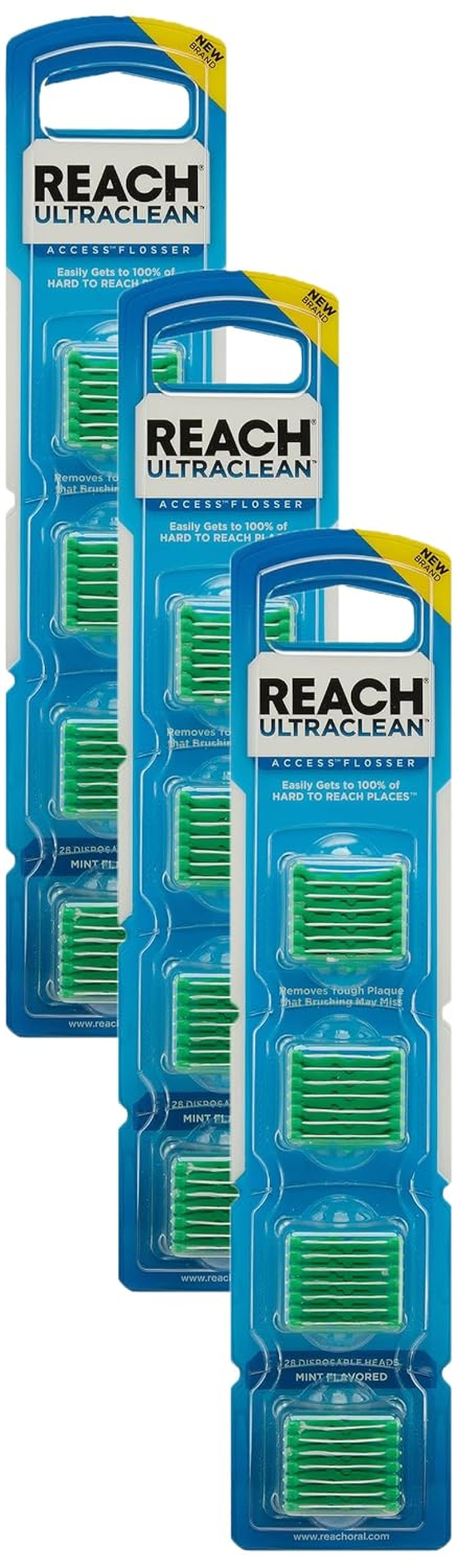 New Reach Listerine Ultraclean Flosser Refill 28 Ct Fast Shipping