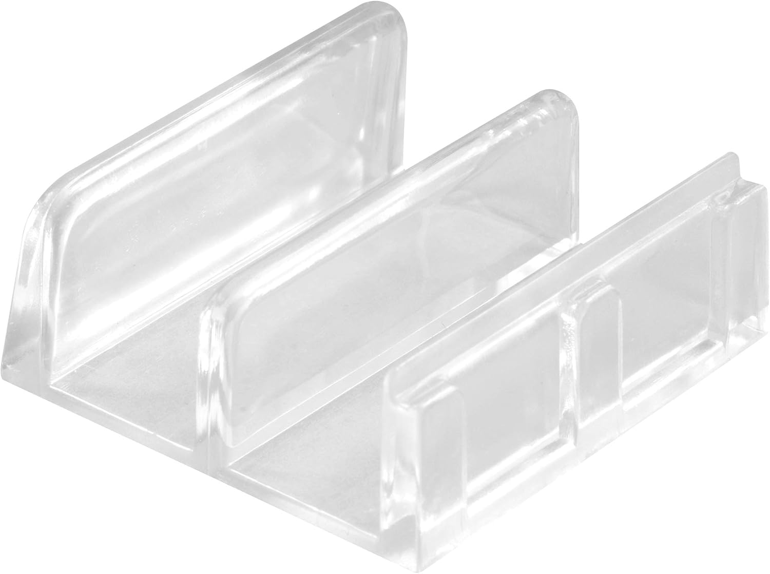 M 6059 Sliding Shower Door Bottom Guide, 1/2 In. Channels, Plastic Construction, Clear, Adhesive Backing (2 Pack)