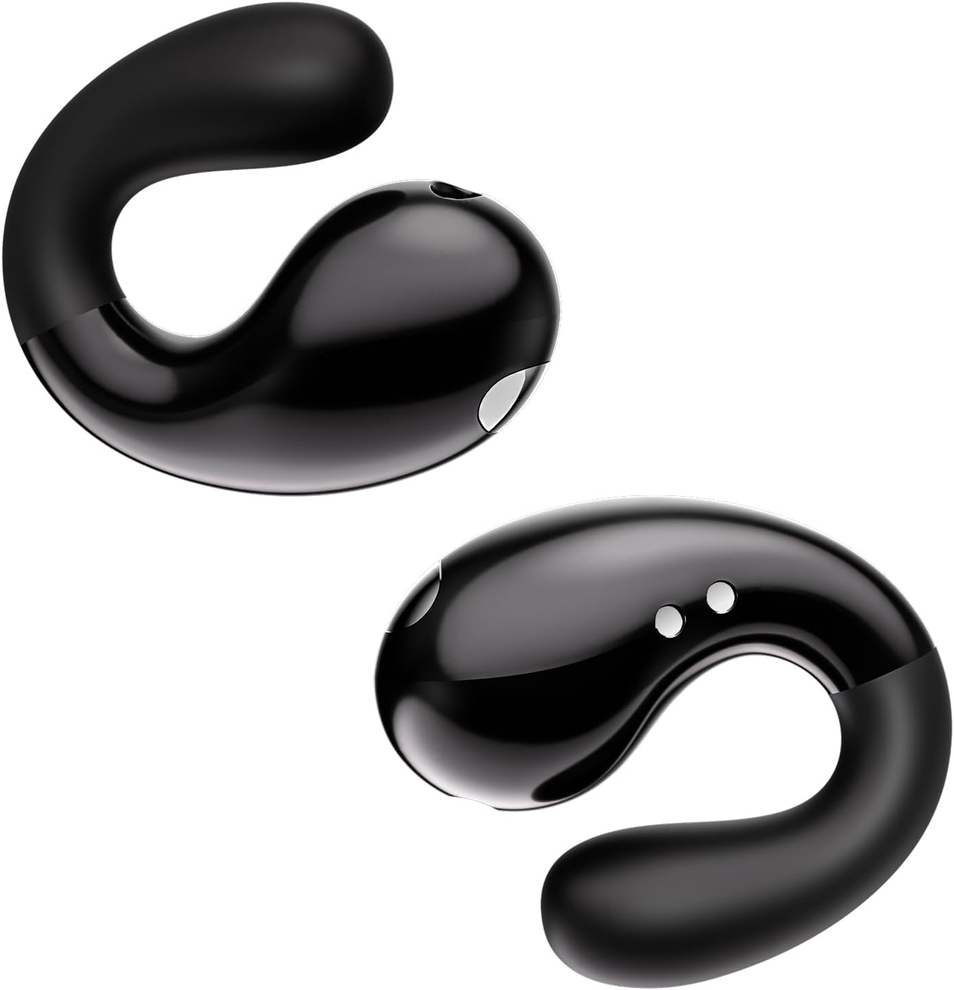 Open Ear Earbuds Wireless Bluetooth 5.3 Earphones, Flexible Clip on Ear Buds with 36H Playtime LED Display Bone Conduction Headphones, IPX7 Waterproof Light Weight Fit for Every Ear, Sport, Workout