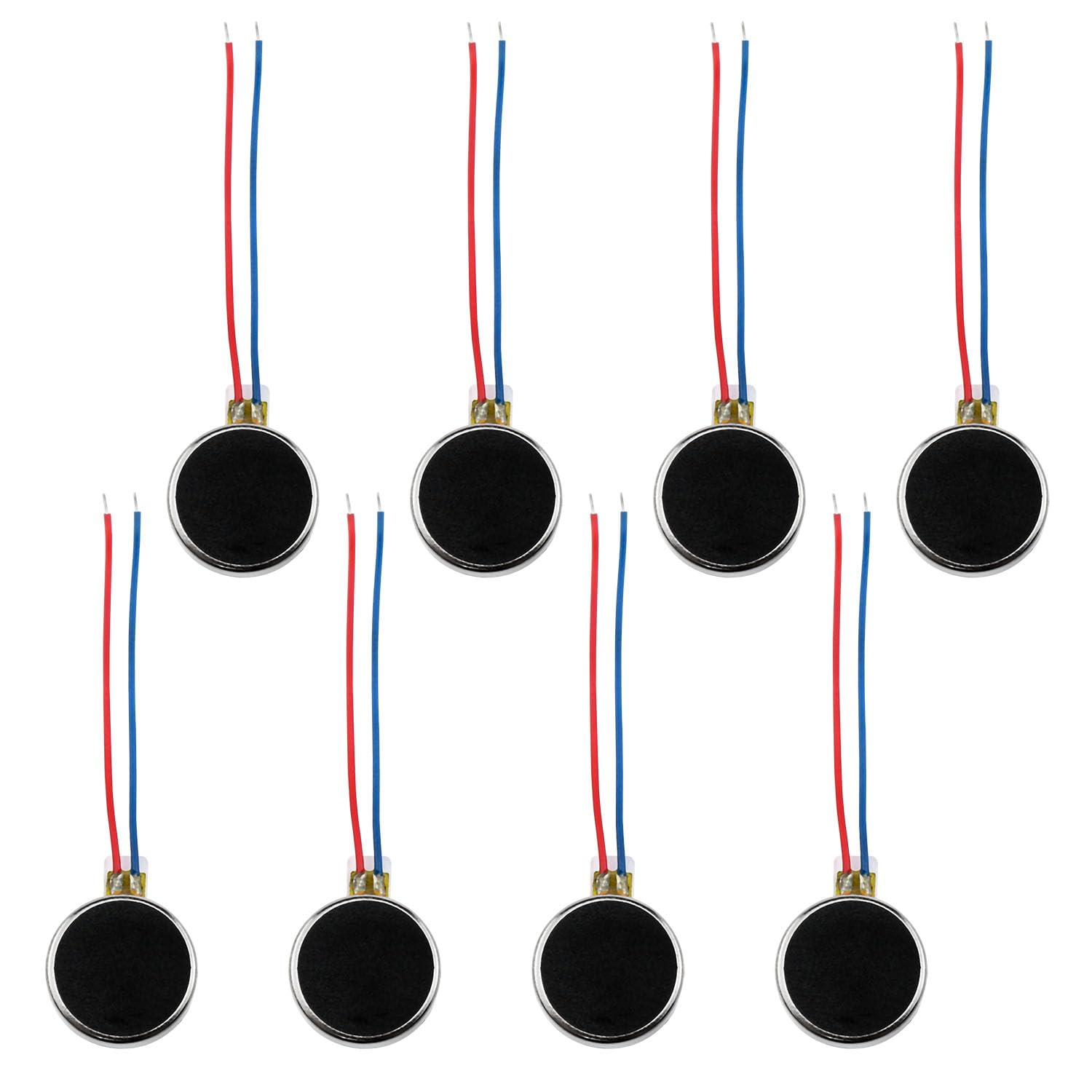 VAKTOK- 8Pcs 10000RPM Mini Tiny Vibration Motor Wired Mini Flat Pager Electronic Mobile Phone Coin Cell Splice Flat Coin Button-Type Vibrating Motor