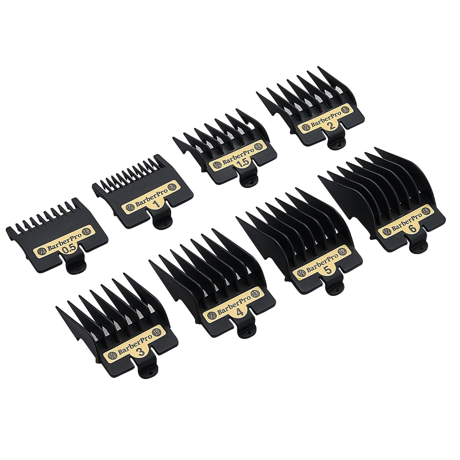 8PCS Clipper Guards for Babylisspro Barberology FX870, FX880, FX825, and FX673 Clippers,Trimmer Replacement Guards for Babyliss Clippers,Black