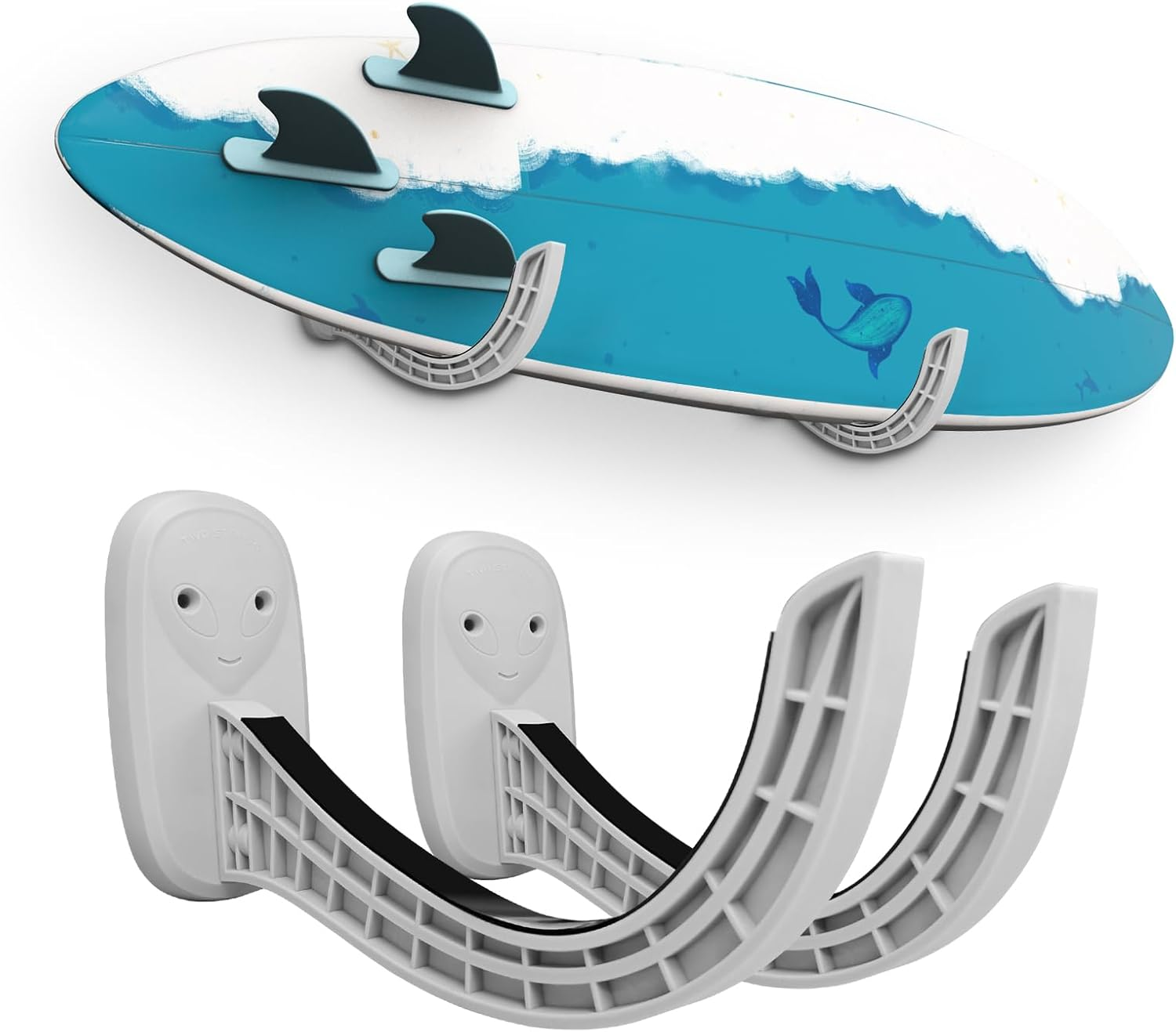 Surfboard Rack for Wall Surfboard Wall Mount Paddle Board Rack Surfboard Wall Rack Paddle Board Wall Rack Surf Board Wall Mounts | Surf Rack for Board Storage (Grey)