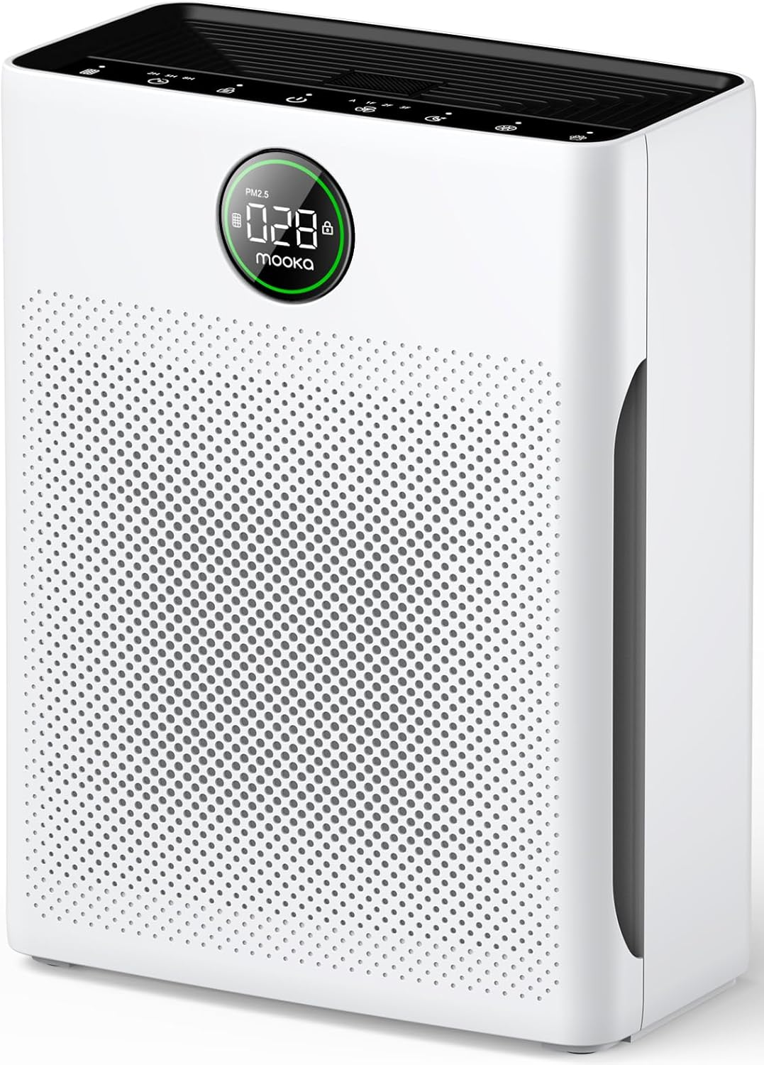Air Purifiers for Home Large Room up to 2200Sq.Ft, MOOKA Air Purifier for Home Pets with Washable Filter, PM 2.5 Display Air Quality Sensor Air Cleaner for Bedroom, Dorm Room, Pets, Office PR1 (White)