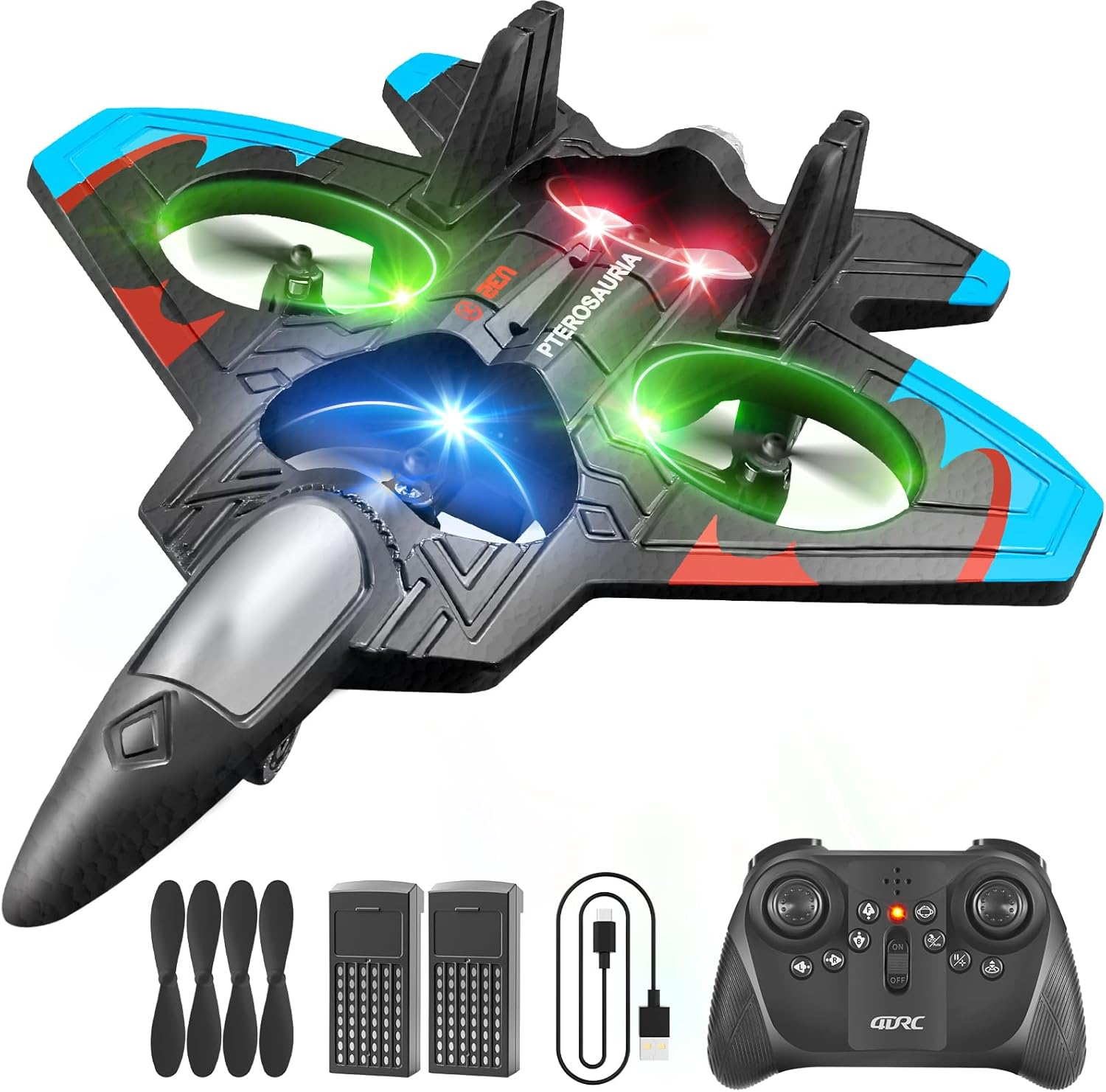 V32 Foam RC Fighter Jet for Kids and Adults, 360° Flip Stunt Airplane