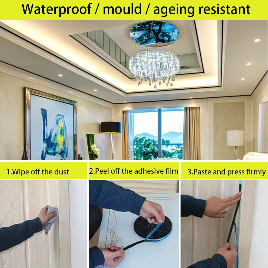 Flexible Quarter Round Molding Self Adhesive,Peel and Stick Waterproof Moldin... - Picture 8 of 14