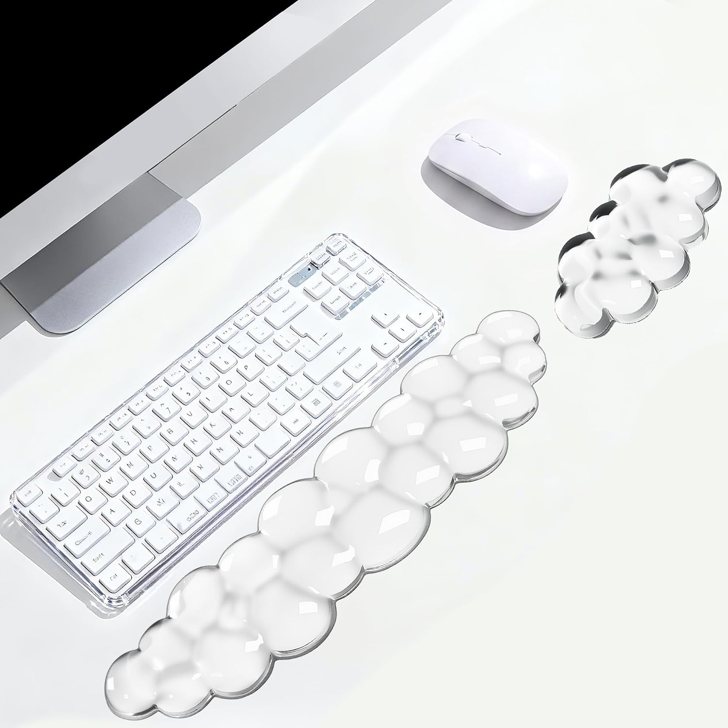 Clear Cloud Wrist Rest Set with Memory Foam
