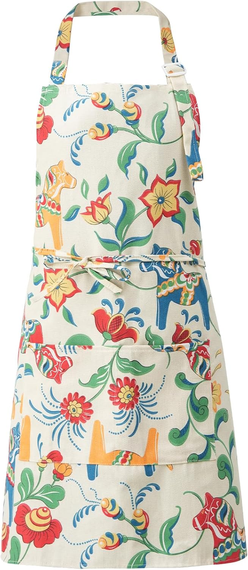 Aprons for Women with Pockets Cotton Linen Cooking Kitchen Baking Soft Durable Floral Gardening Apron