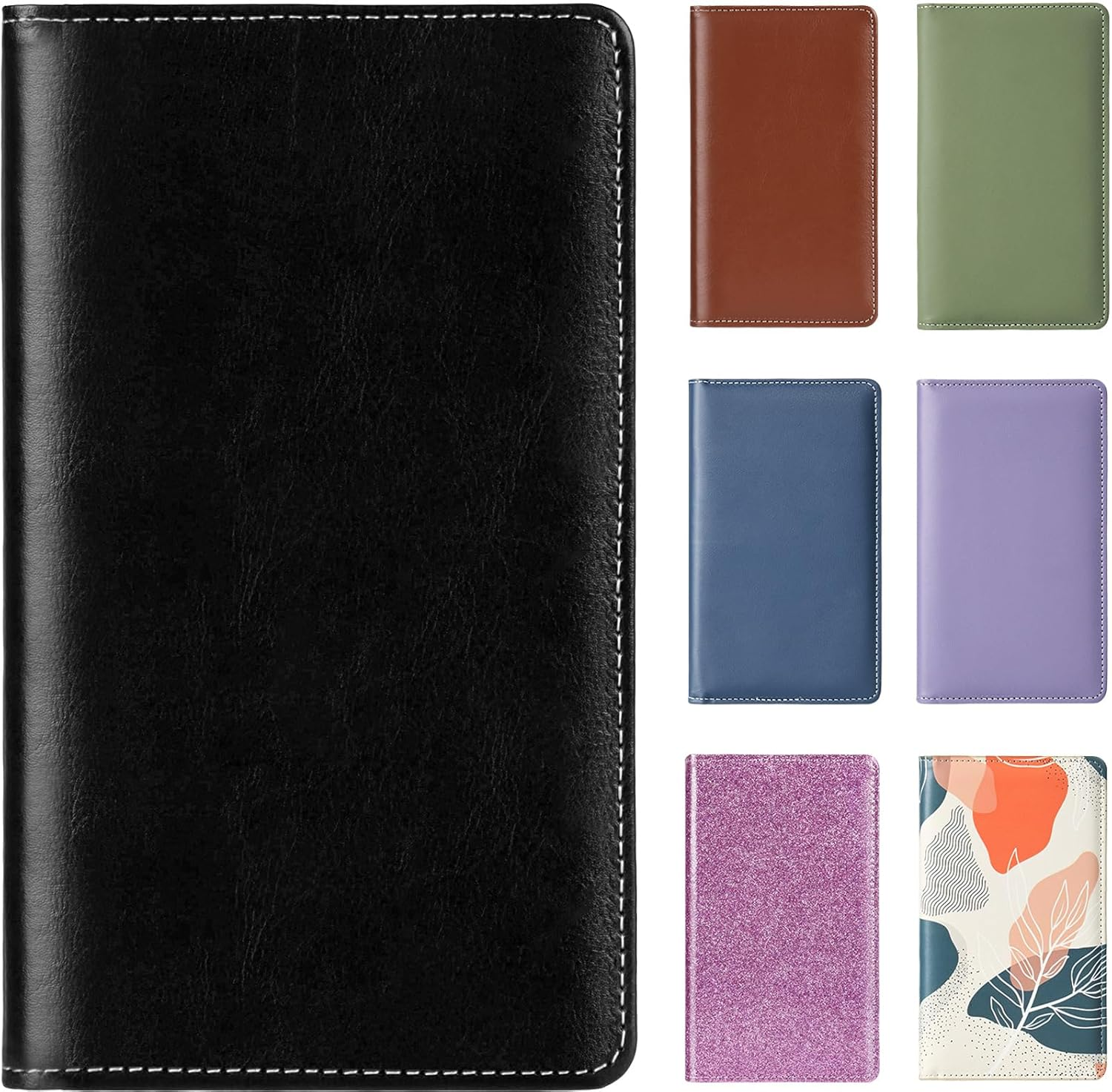 Leather Professional Business Card Holder Organizer Book - 300 Card Capacity Premium PU Folder with Soft Cover, Name Card  Binder for Men/Women, Elegant Black