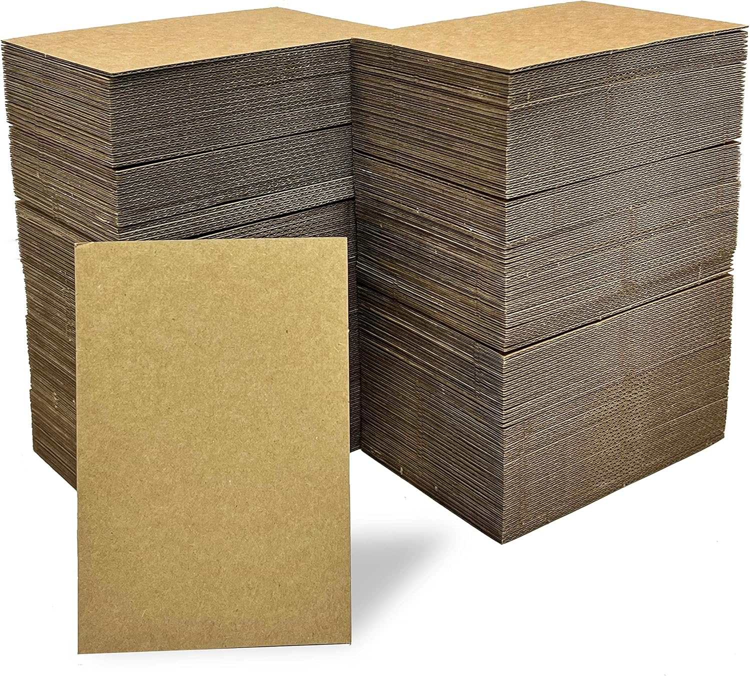200 Pack 4X6 Inch Kraft Corrugated Cardboard Sheets - Premium Bulk Flat for T-Shirts, Shipping, Mailing, Crafts