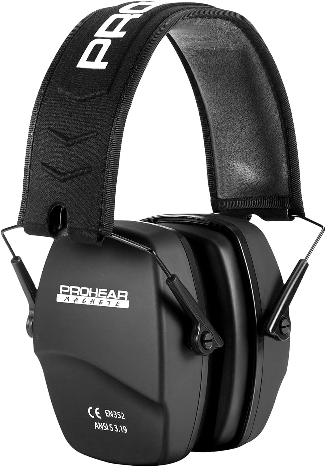 016 Shooting Ear Protection Safety Earmuffs, NRR 26dB Noise Reduction Slim Passive Hearing Protectors with Low-Profile Earcups, Compact Foldable Ear Defenders for Gun Range, Hunting (Black）