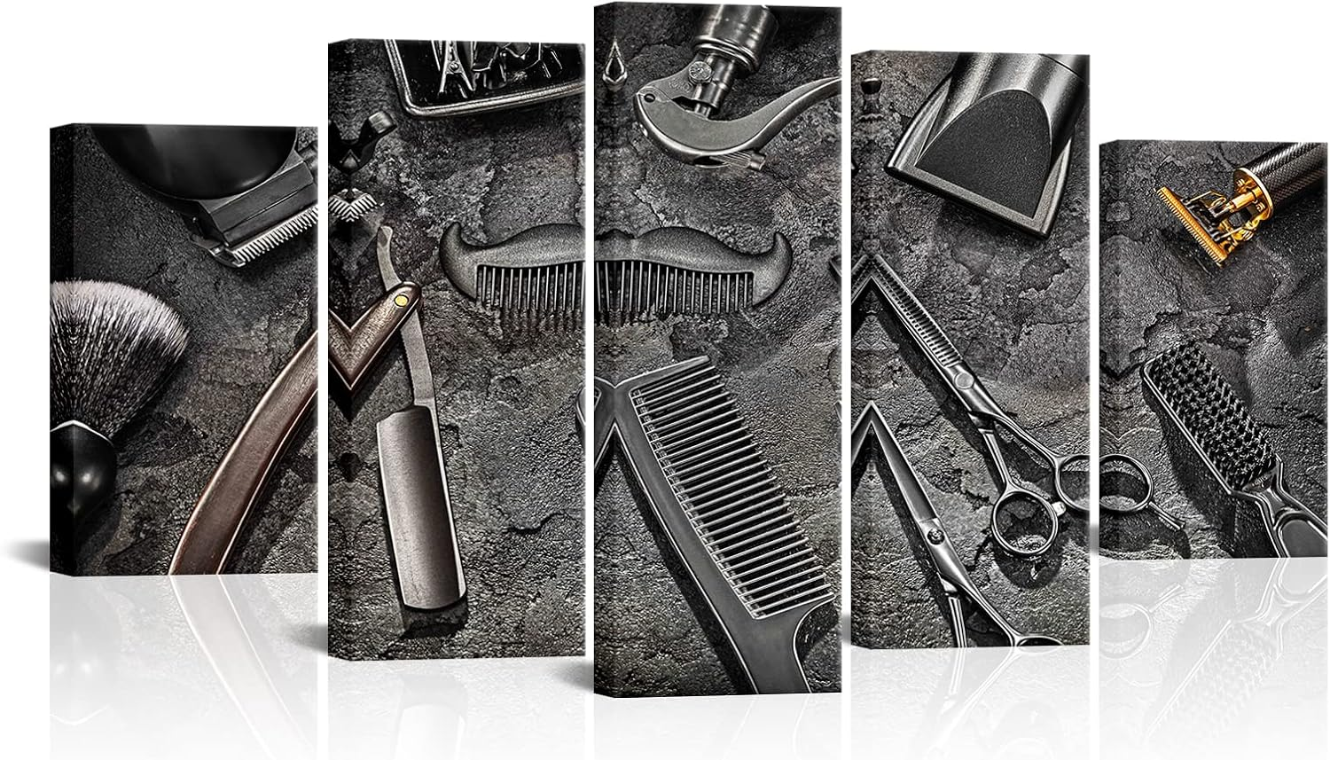 Salon Wall Decor Barber Canvas Wall Art Black and White Barbershop Picture Hairstylist Artwork