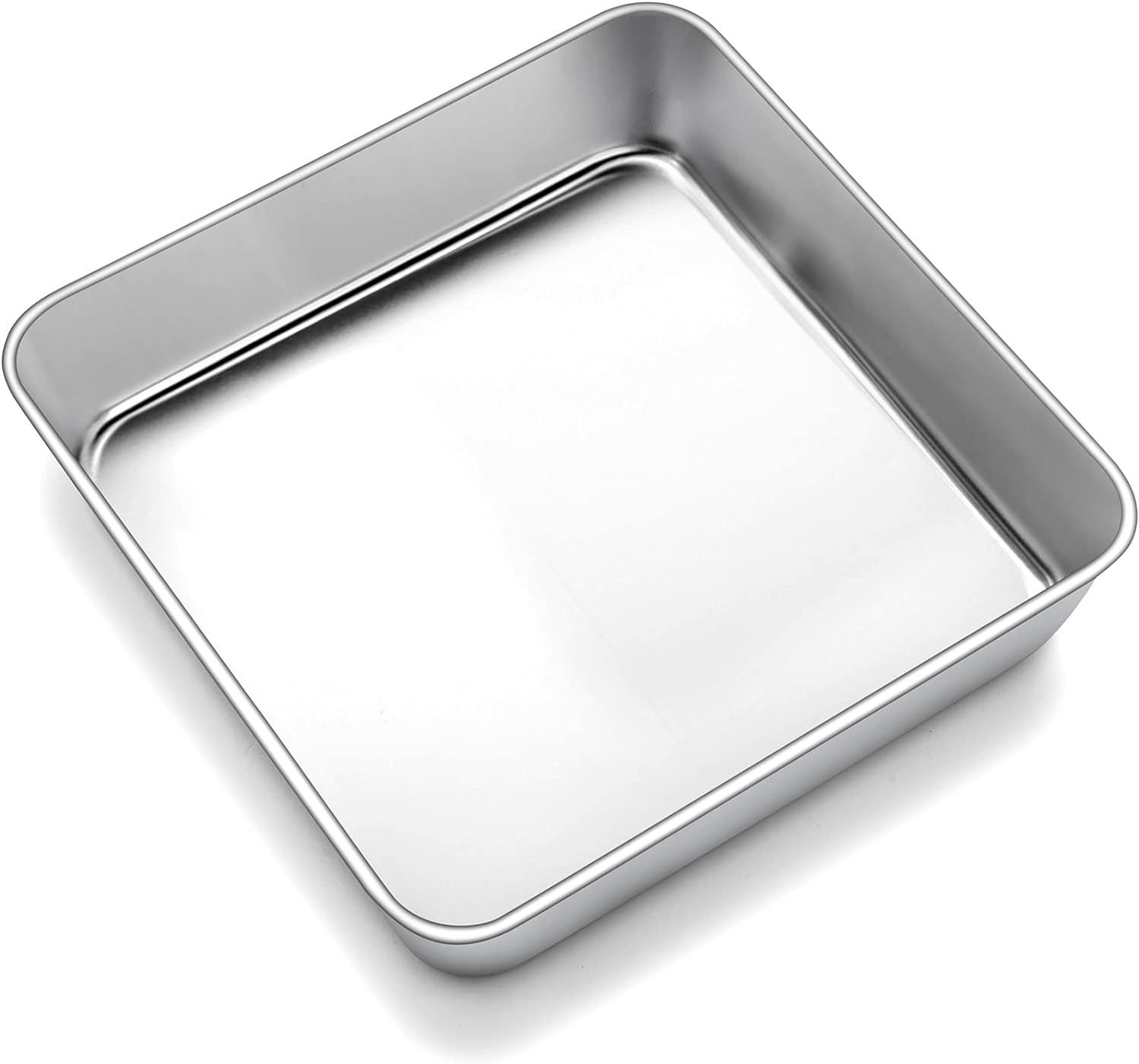 Joyfair 9 Inch Cake Tin, Stainless Steel Square Baking Tin/Small Roasting Pan