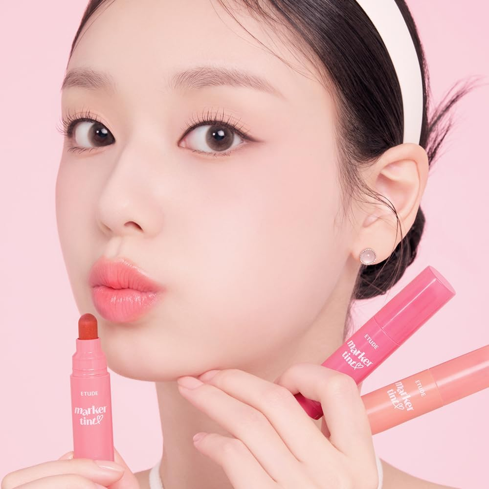 ETUDE Dear Darling Marker Tint #4 Mlik Strawberry (5g) | Hydrating & Long Las... - Picture 10 of 19