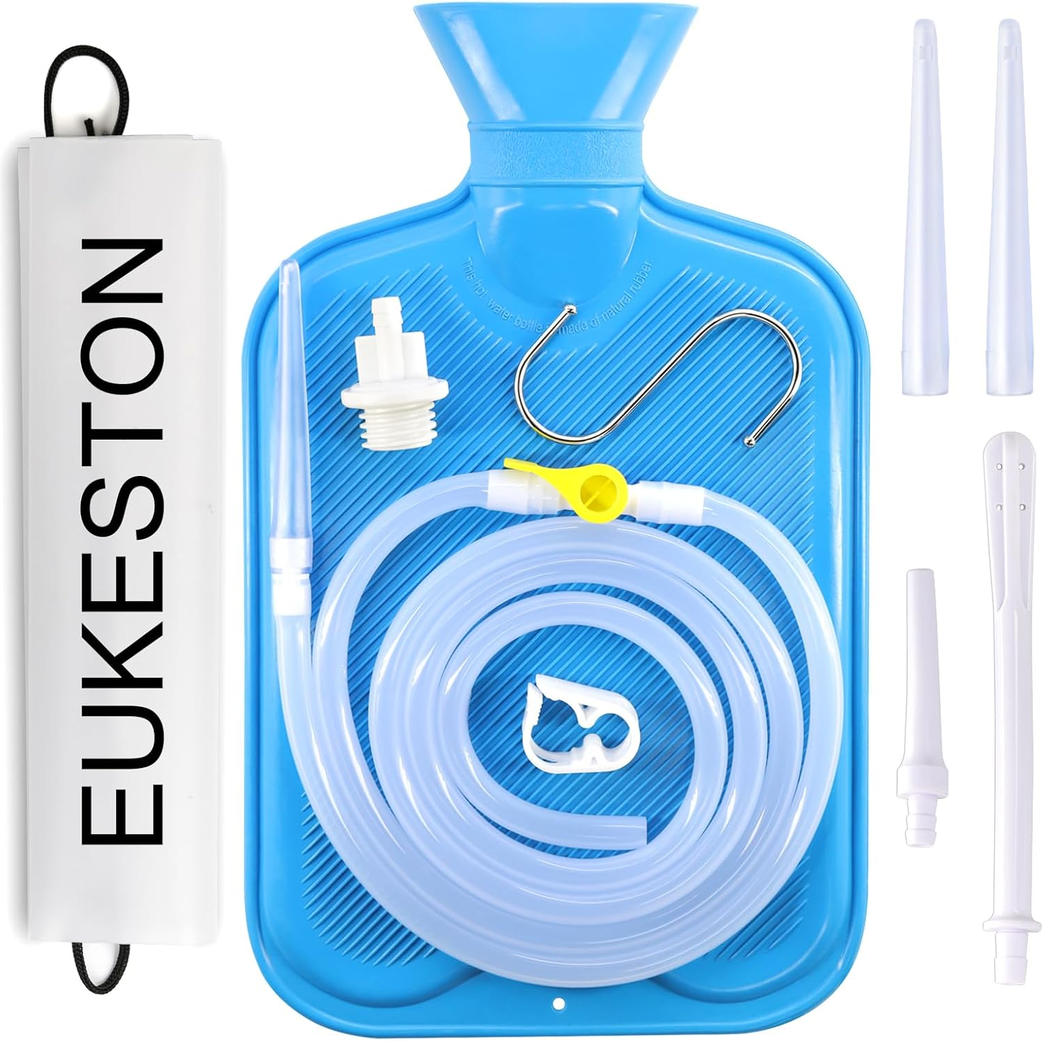 Enema Kit 2L Bag with 5ft Silicone Hose & 5 Reusable Tips for Colon Detox