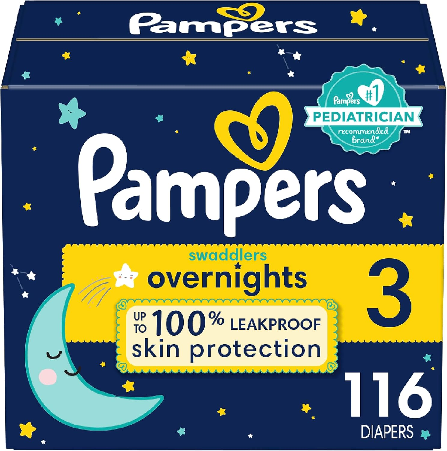 Pampers Diapers Size 3, 116 Count - Swaddlers Overnights Disposable Baby Diap... - Picture 2 of 15