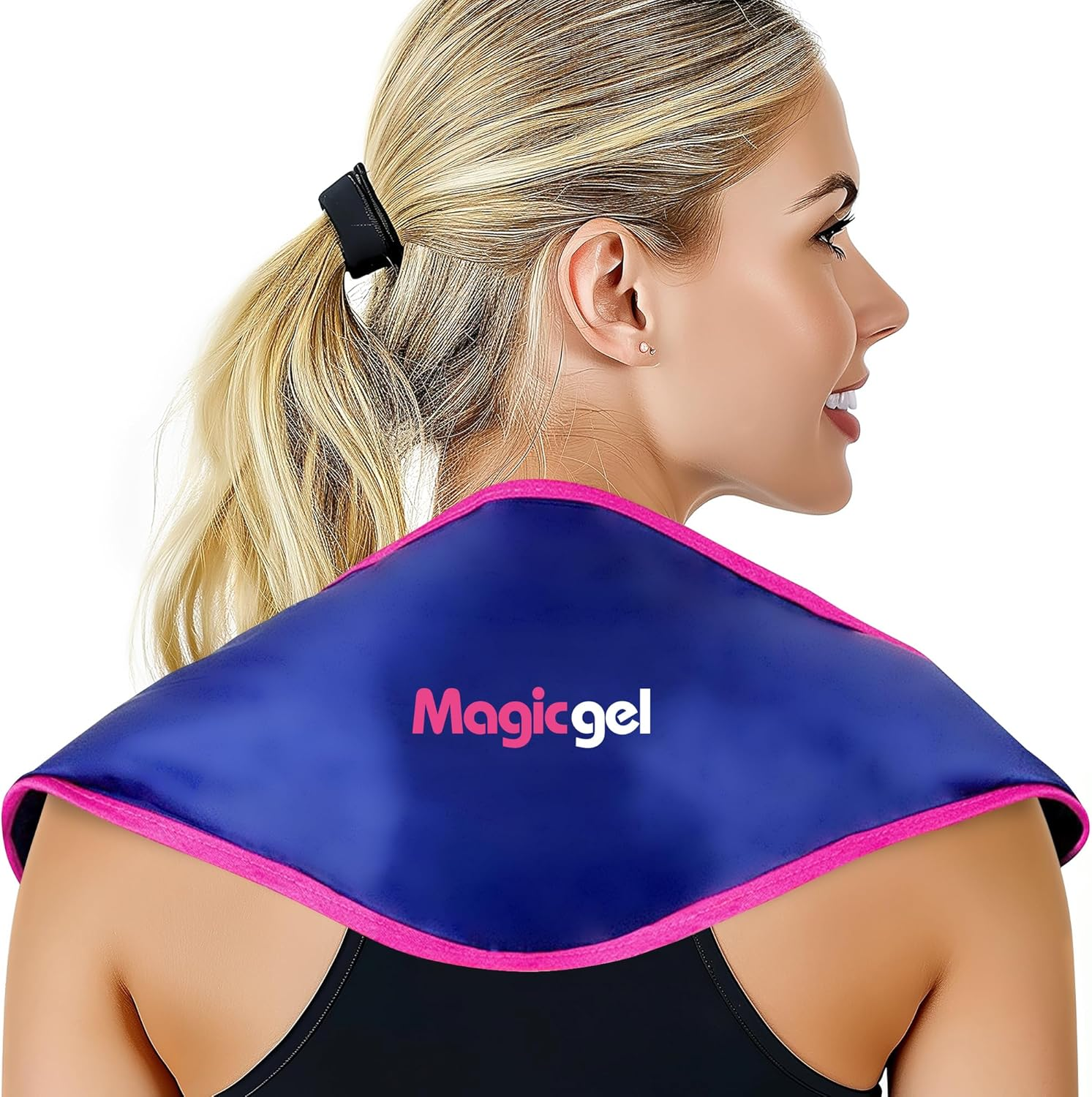 Magic Gel Neck Ice Pack - Reusable Cold Wrap for Neck, Shoulders and Back - Soft and Flexible Freezer Pack for Icing Necks, Shoulder, Upper Body Muscles - Stays Cool for 25 Minutes