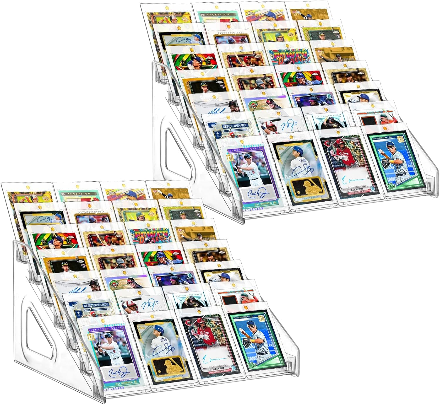 7-Tier Acrylic Card Display Stand - 2 Pack for Trading and Business Cards