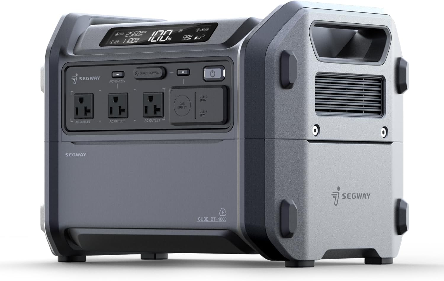 Segway Portable Power Station Cube 1000, 2200W AC Outlets, 1024Wh Lifepo4 Battery, Expandable Battery Capacity up to 5Kwh Solar Generator for Camping, Home Backup, Power Outages, Off-Grid