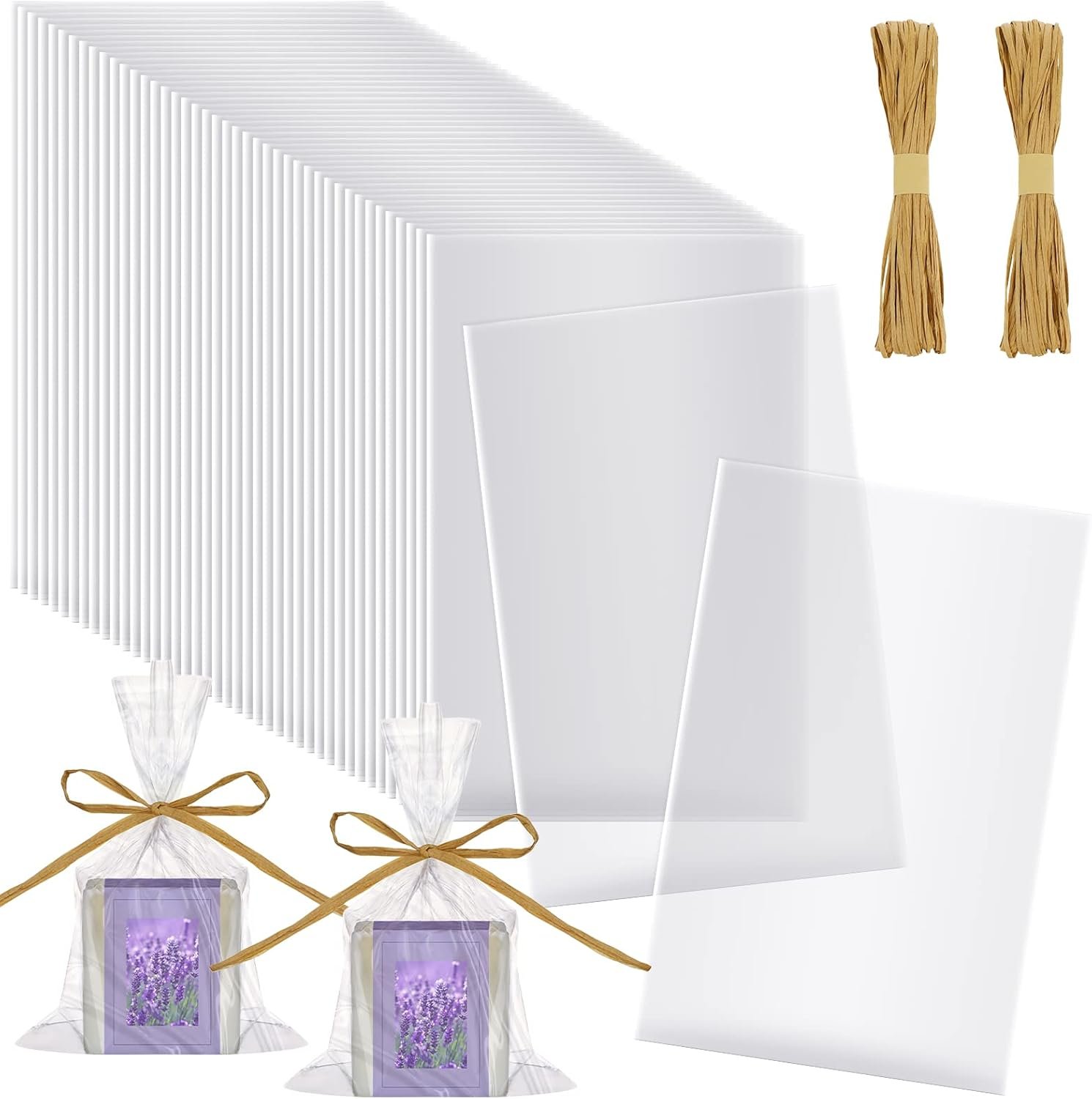 Flat Cellophane Soap Bags 100 Pcs Mini Wrappers Packaging Wedding Craft Clear 