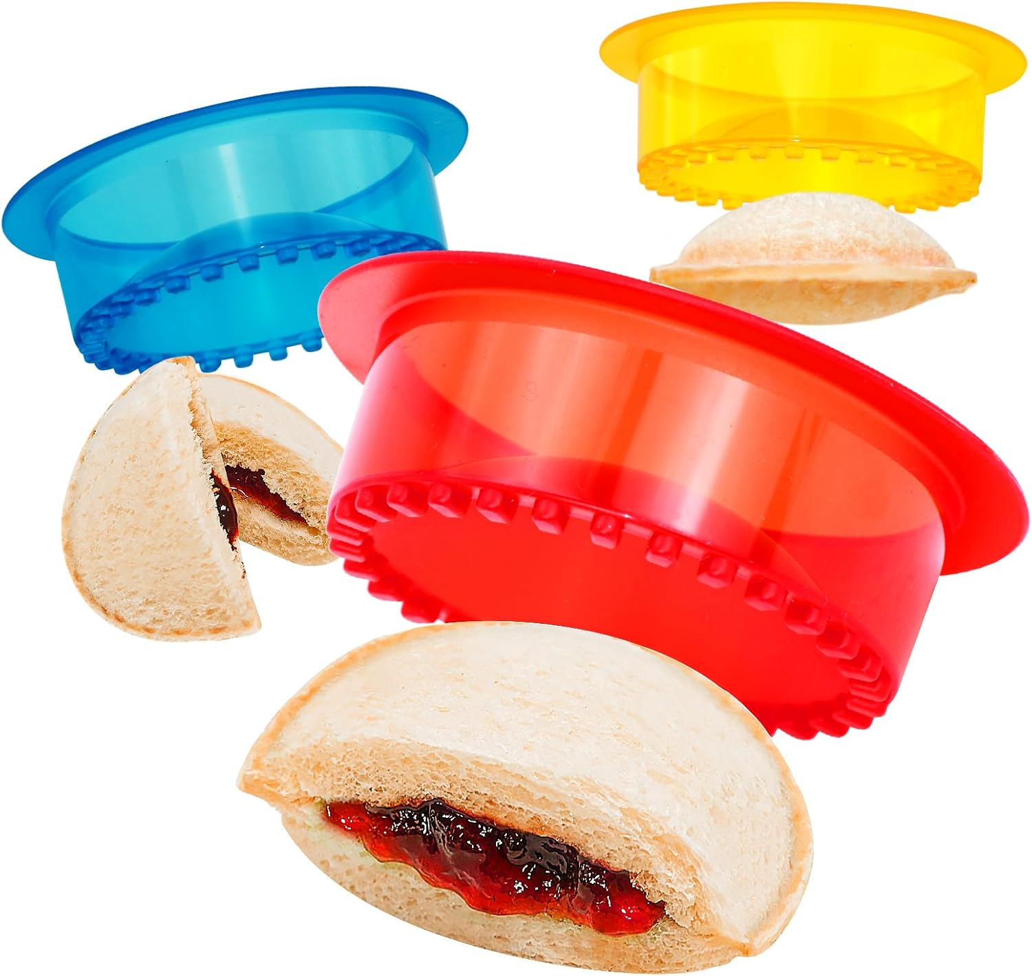 Hiyz Sandwich Cutter and Sealer - 5 PCS Decruster Sandwich Maker - Peanut Butter and Jelly Crustless Sandwich Bread Pancake Maker Cookie Cutter for Kids Children Boys Girls