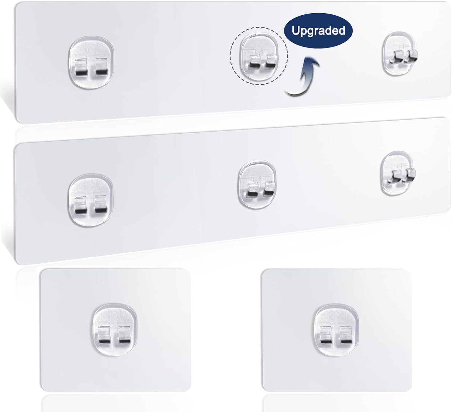 4 Pack Waterproof Adhesive Shower Hooks – No Drilling, Strong Hold for Caddy