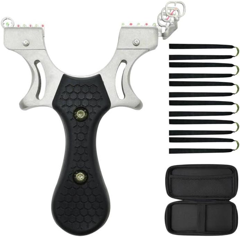 Slingshot Set Hunting Slingshot Catapult Powerful Metal Slingshot for Adult Outdoor Sports with Flat Slingshot Bands