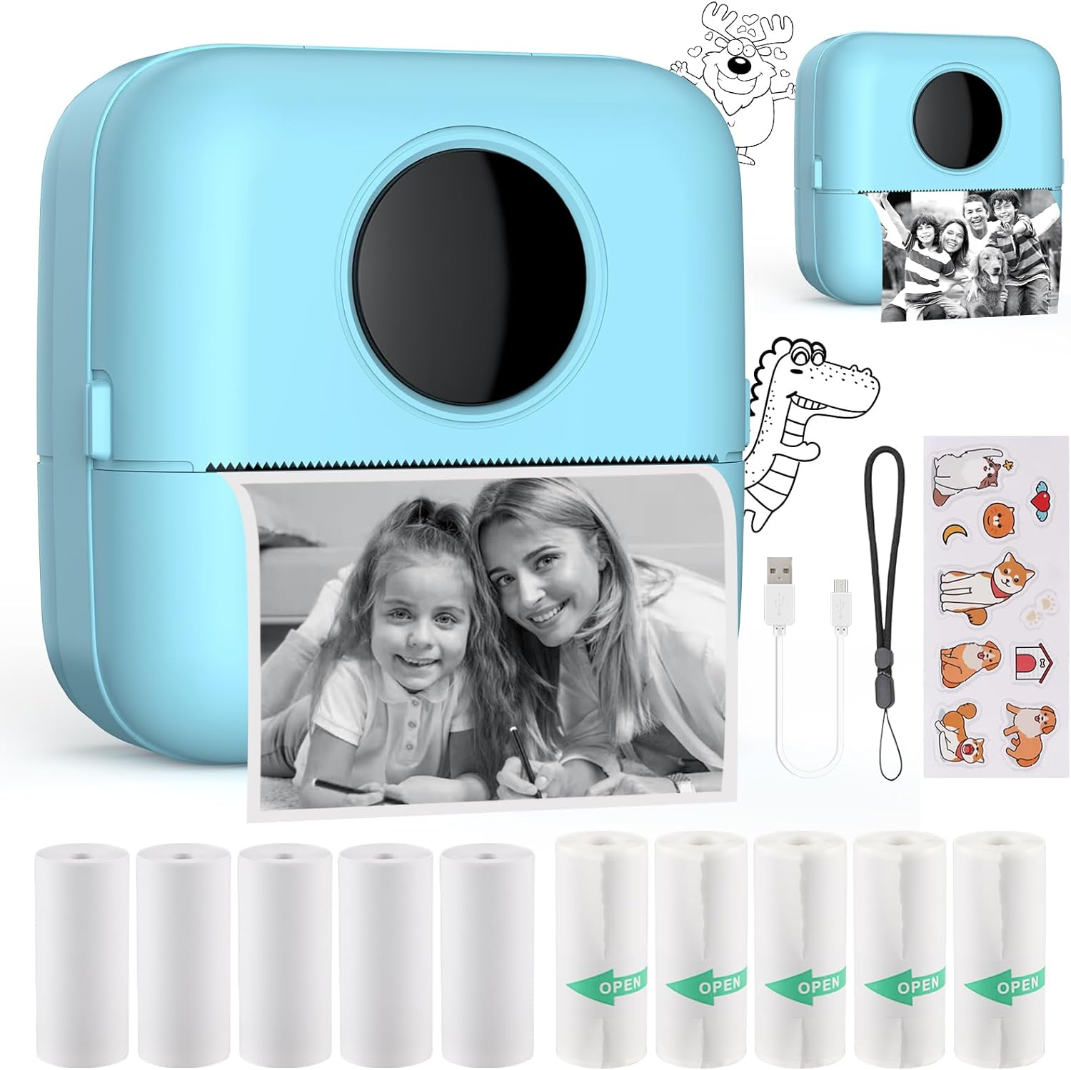 HuiJuKeJi Mini Sticker Printer Bluetooth Smart Pocket Inkless Thermal Printer... - Picture 10 of 14