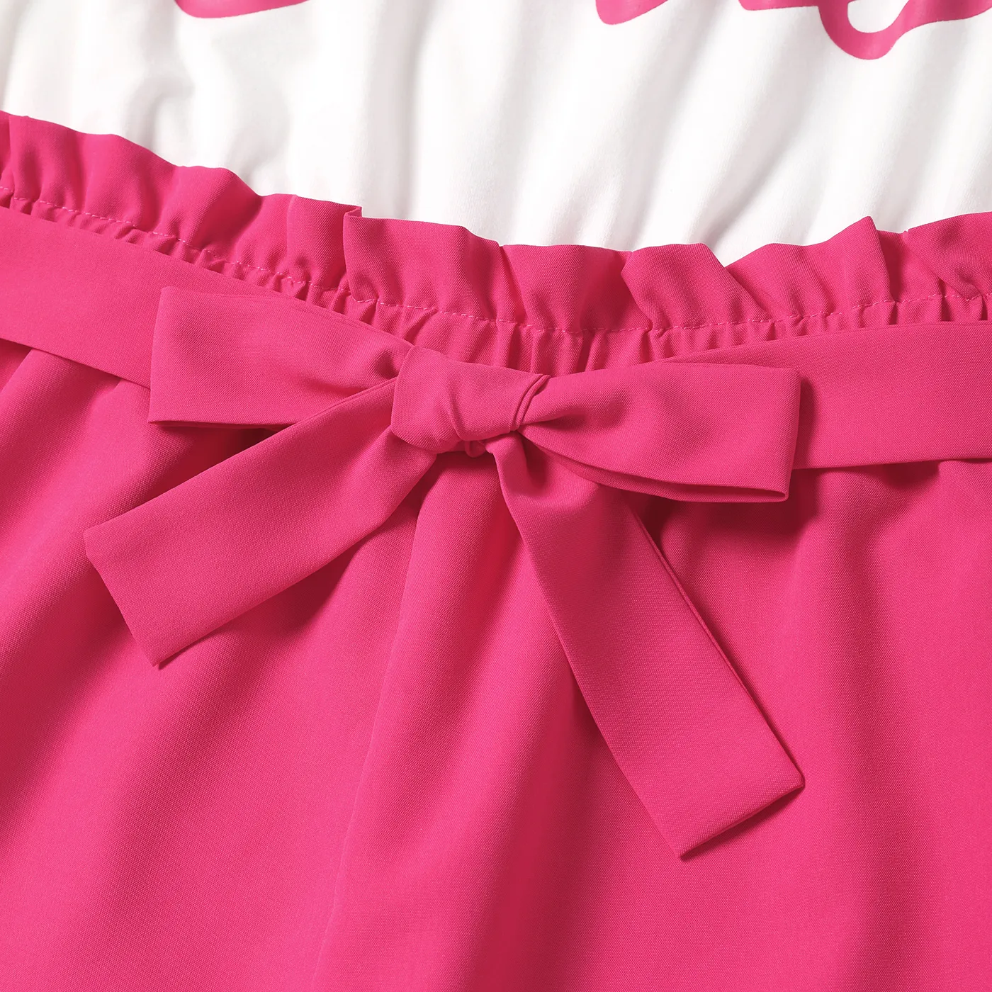 Barbie Mommy and Me Letter Print Belted Combo Tank Rompers White