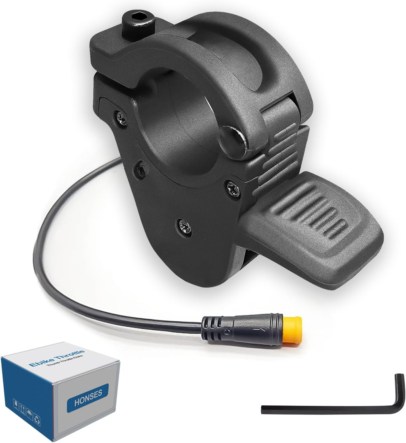 Electric Throttle 300X Thumb Throttle for 7/8Inch 22Mm Left and Right Handlebars 12V 24V 36V 48V 60V 72V Electric E-Bikes (M8 Waterproof Plug)