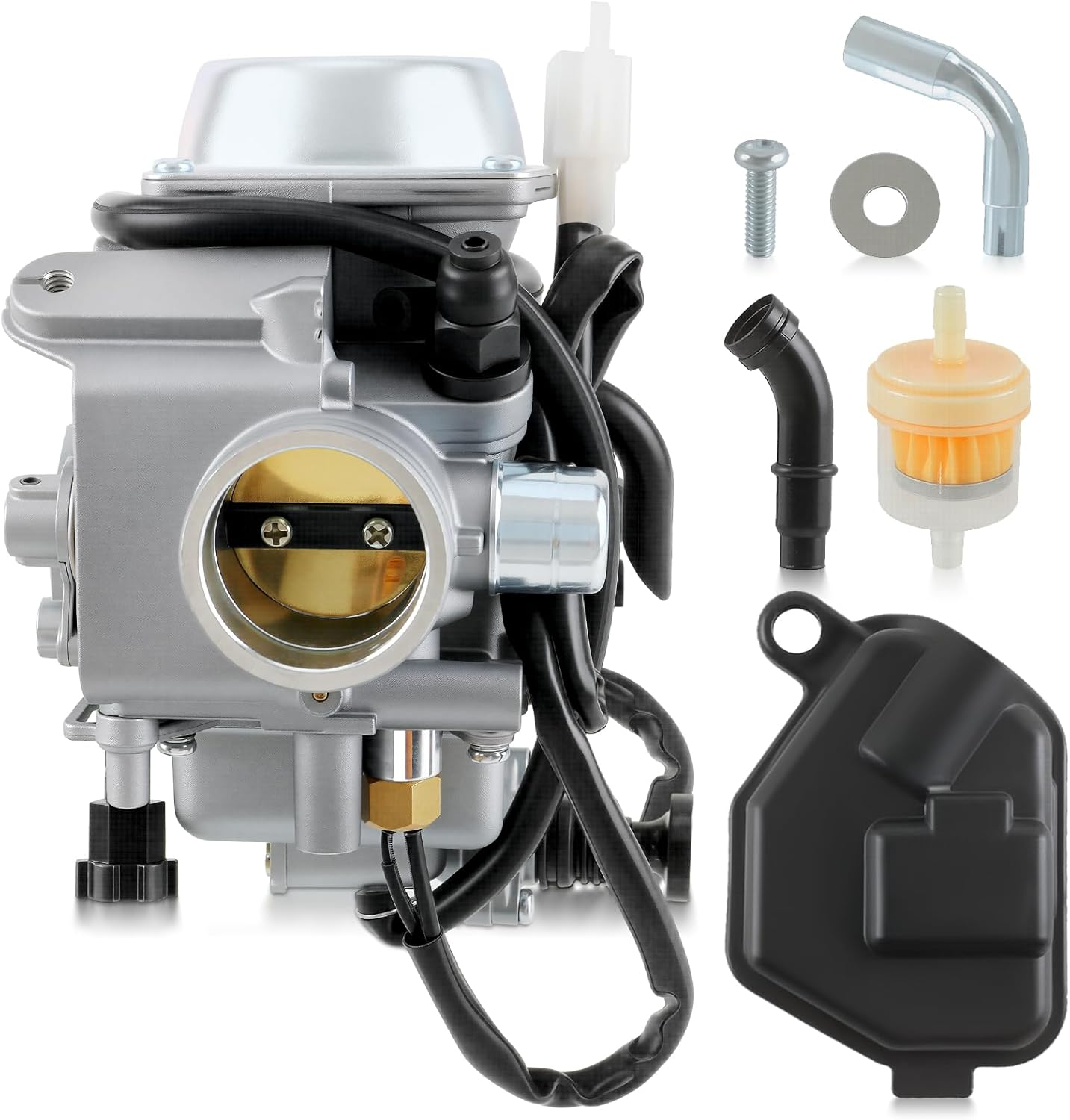 Carburetor for Honda Foreman 450 TRX 450 TRX450ES TRX450FE TRX450FM TRX450S 1998-2004 Aftermarket Carb with Throttle Base Cover & Screw