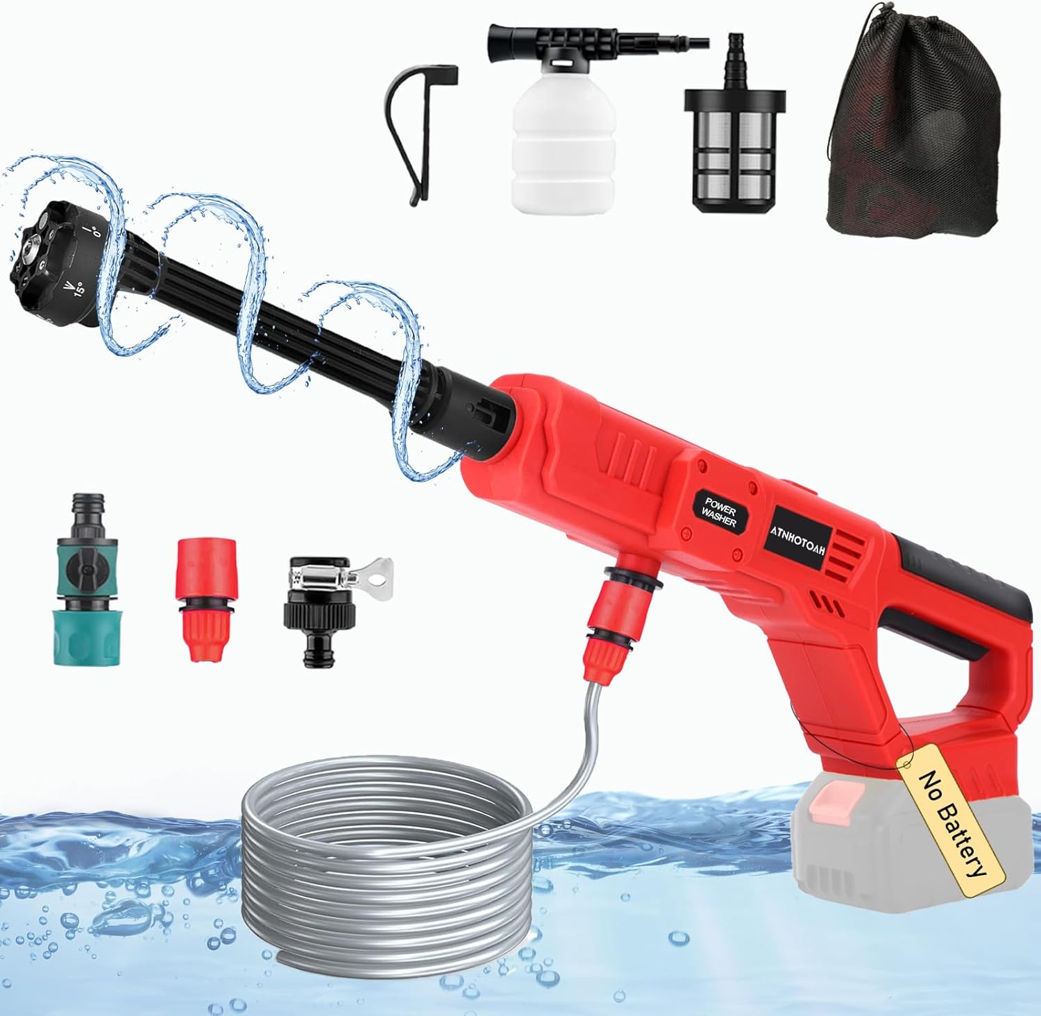Cordless Pressure Washer for Milwaukee 18V Battery, 700PSI 1.2 GPM Portable Power Washer, Electric Handheld Car Pressure Washer with 6-In-1 Nozzle Foam Cannon for Car/Garden/Floor (Tool Only)