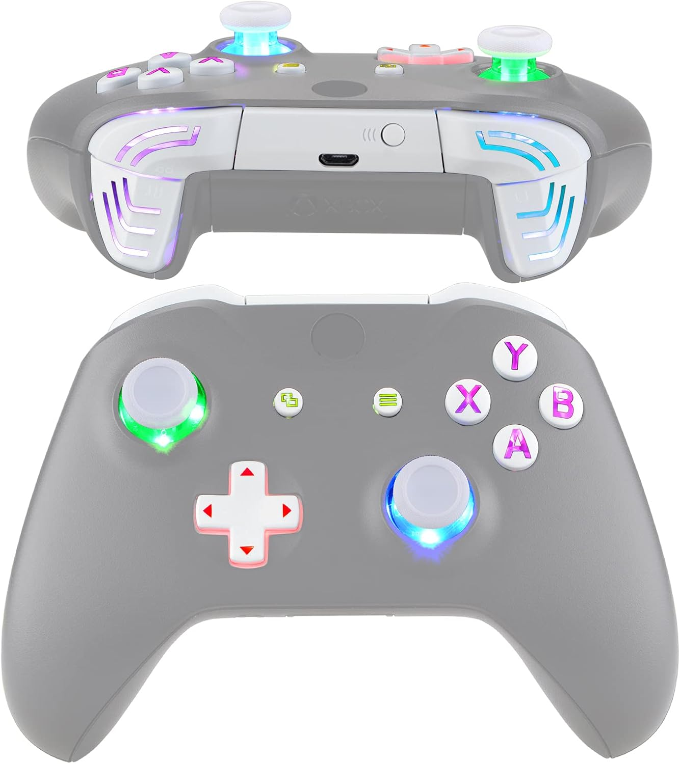 eXtremeRate Multi-Colors Luminated Bumpers Triggers Dpad Thumbsticks Start Ba... - Picture 13 of 14
