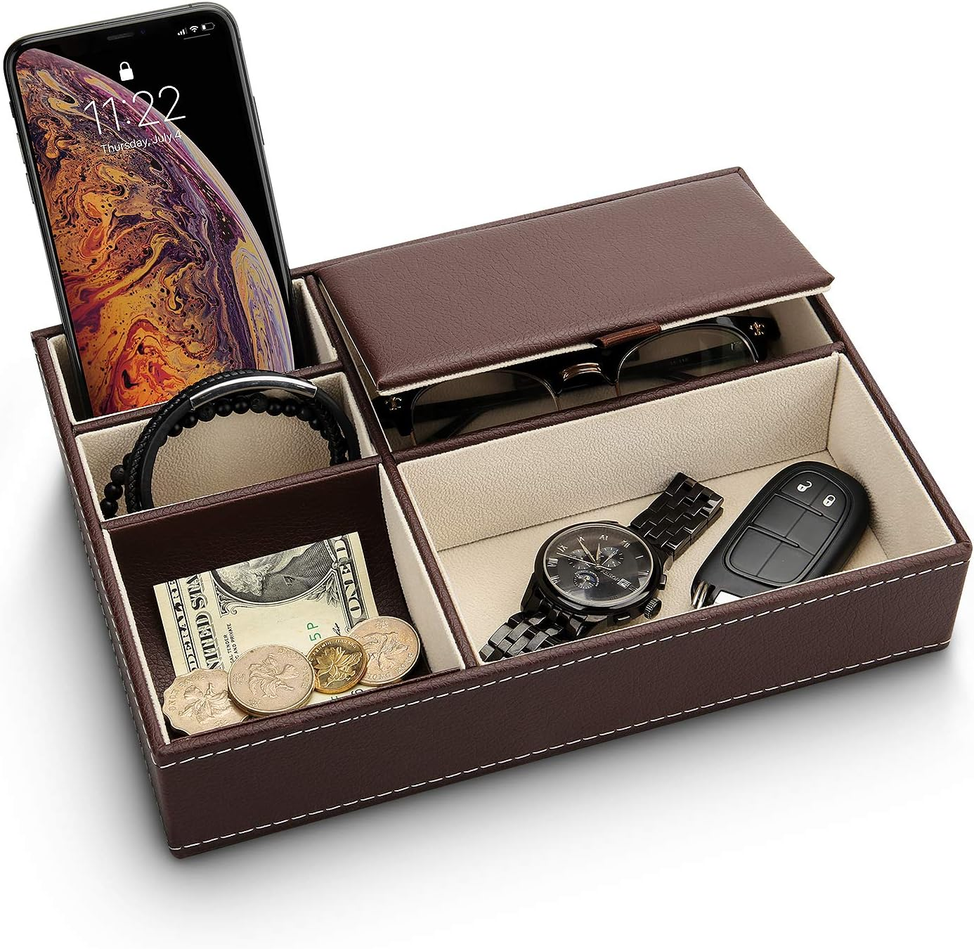 chinese dress ladies Luxury Leather Catchall Valet Tray for Men main image 1