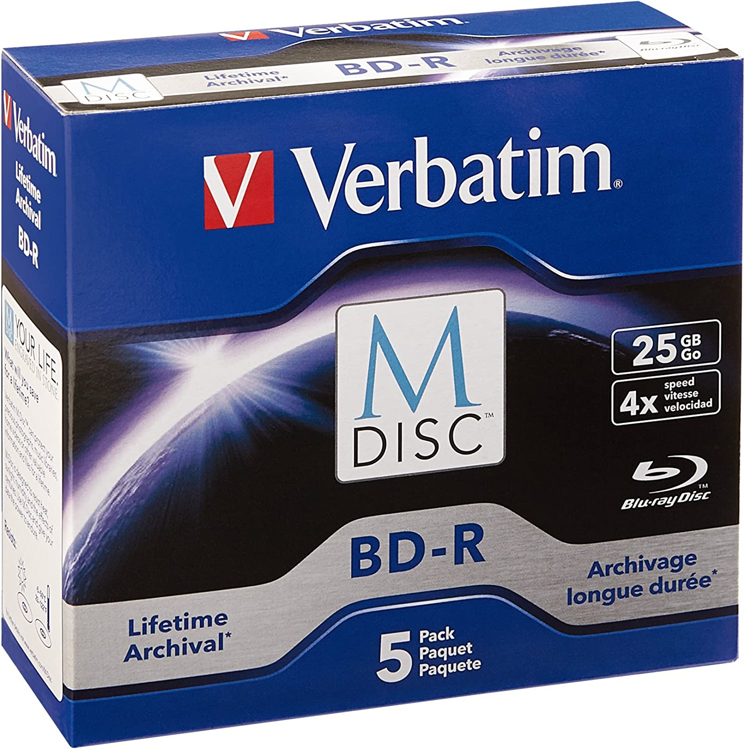 Verbatim M-Disc BD-R 25GB 4X with Surface - 25pk Spindle - 98909 - Picture 7 of 15