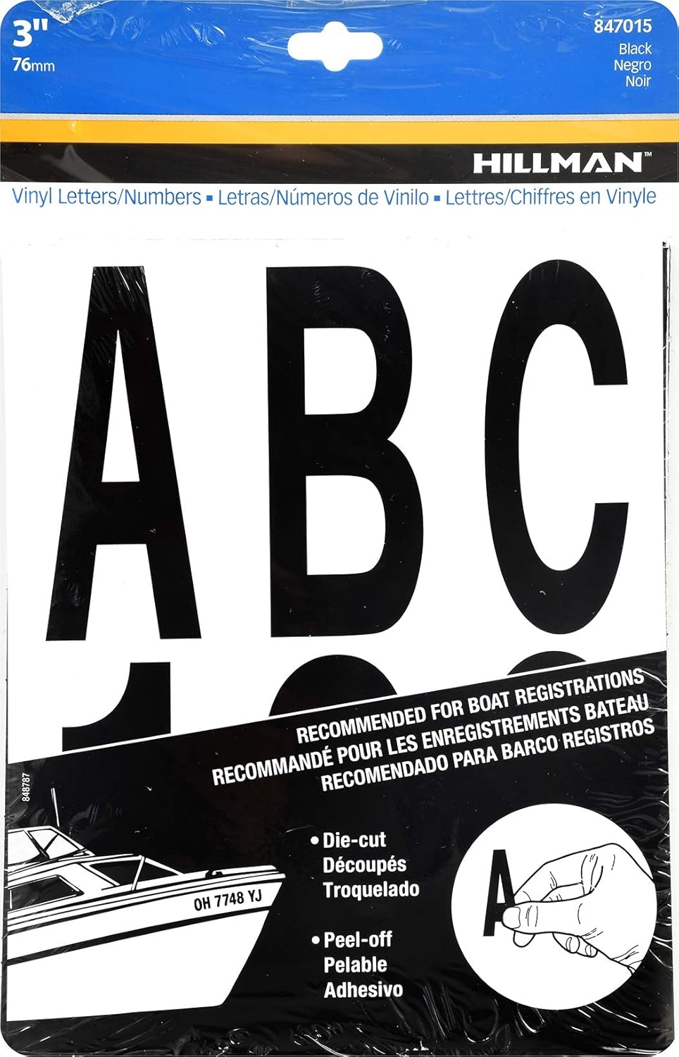 847015 Black Die-Cut Letters/Numbers Kit, 3-Inch