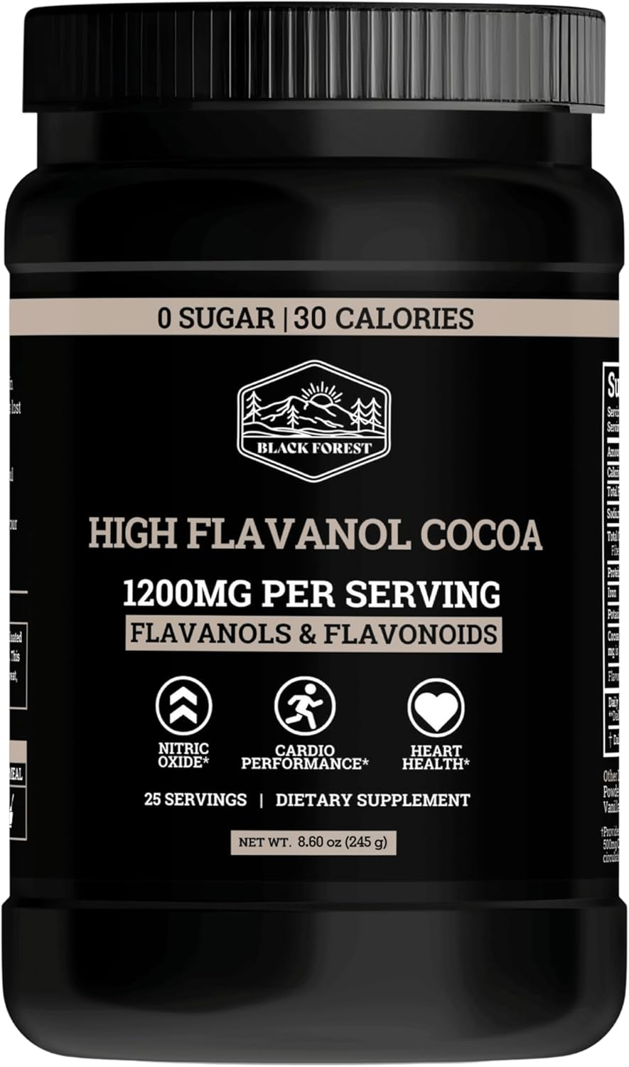 High Flavanol Cocoa Powder (1200Mg Flavanols & Flavonoids Supplements)10X More Flavanols (Epicatechin) than Cocoa & 600Mg of Epicatechin Supplement for Heart Health, Nitric Oxide & Energy
