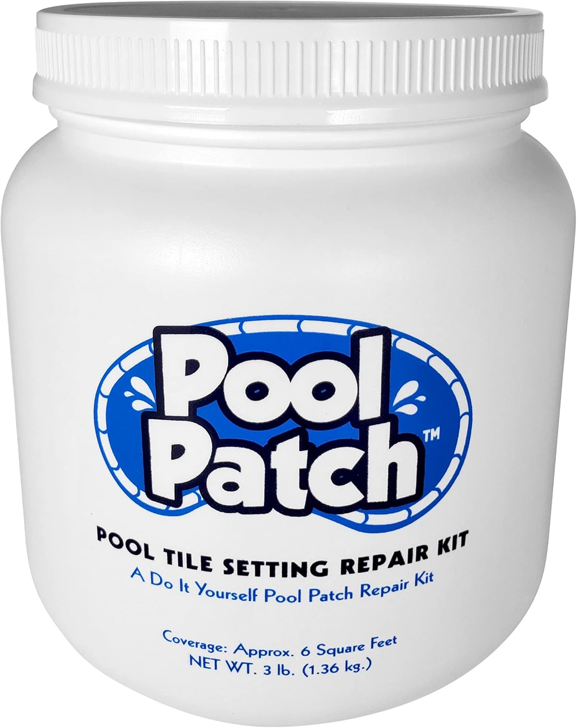 Pool Patch Pool Tile Adhesive Repair Kit 3 lb Quick-Dry Thinset, Covers 6 Sq Ft