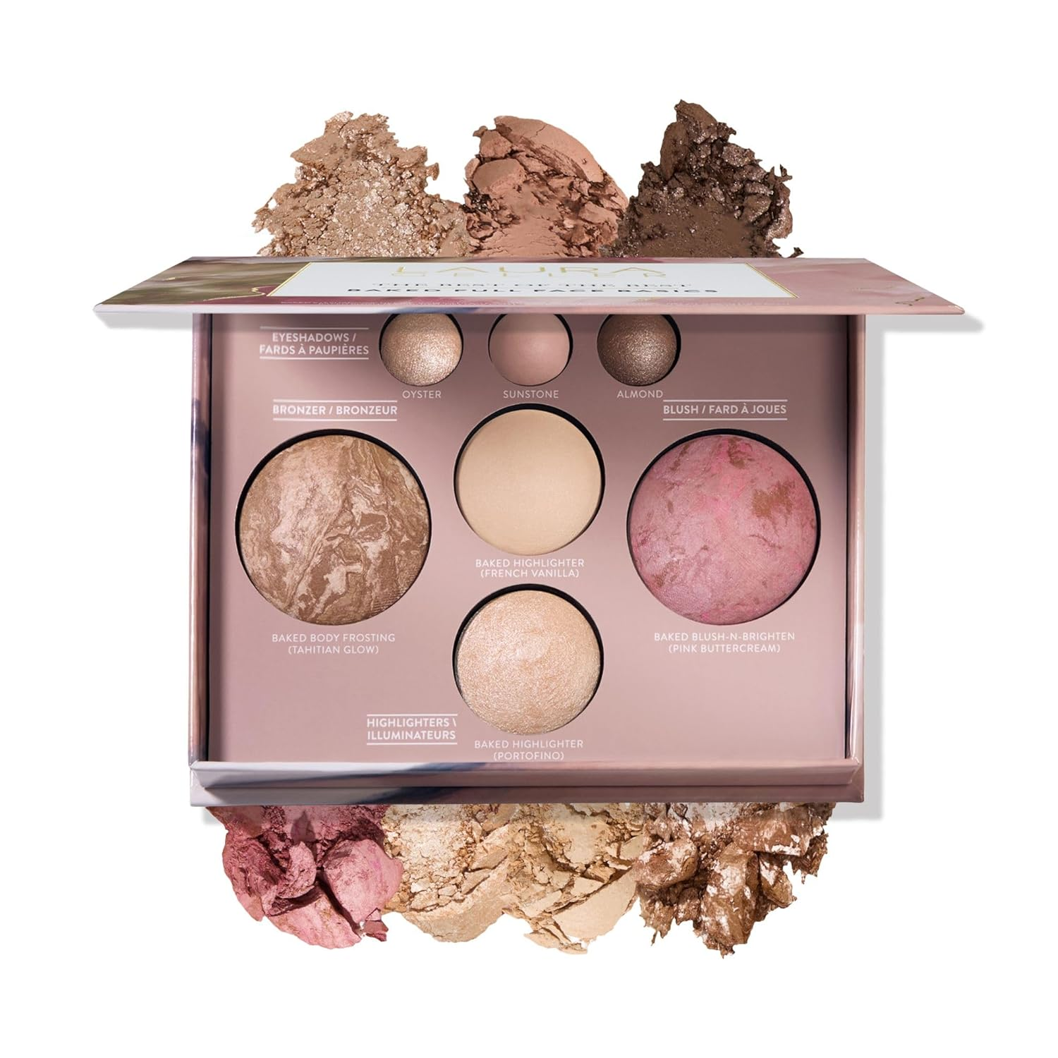 the Best of the Best Baked Palette - Full Size - Includes Bronzer, Blush, 2 Highlighters and 3 Eyeshadows - Travel-Friendly