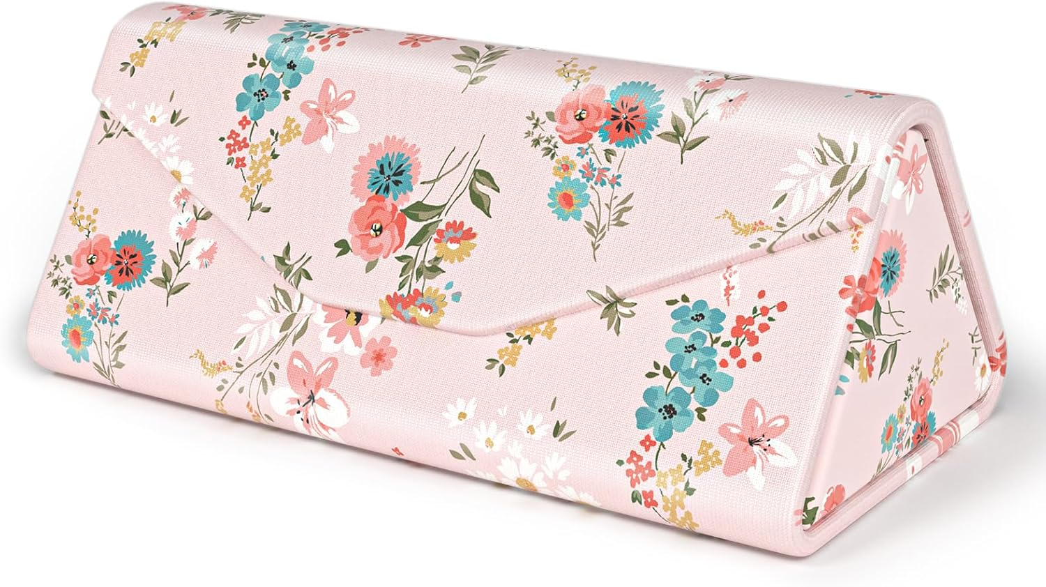 Sunglasses Case, Foldable Glasses Case, Magnetic PU Leather Hard Shell Folding Eyeglass Holder Box, Collapsible Unisex