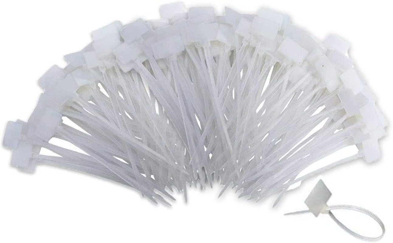TUZAZO Nylon Marker Cable Zip Ties, 250Pcs 6 Inch Self-Locking Cable Labels Tags with Write on Cord Label for Electronics, Network Ethernet Wire Labels