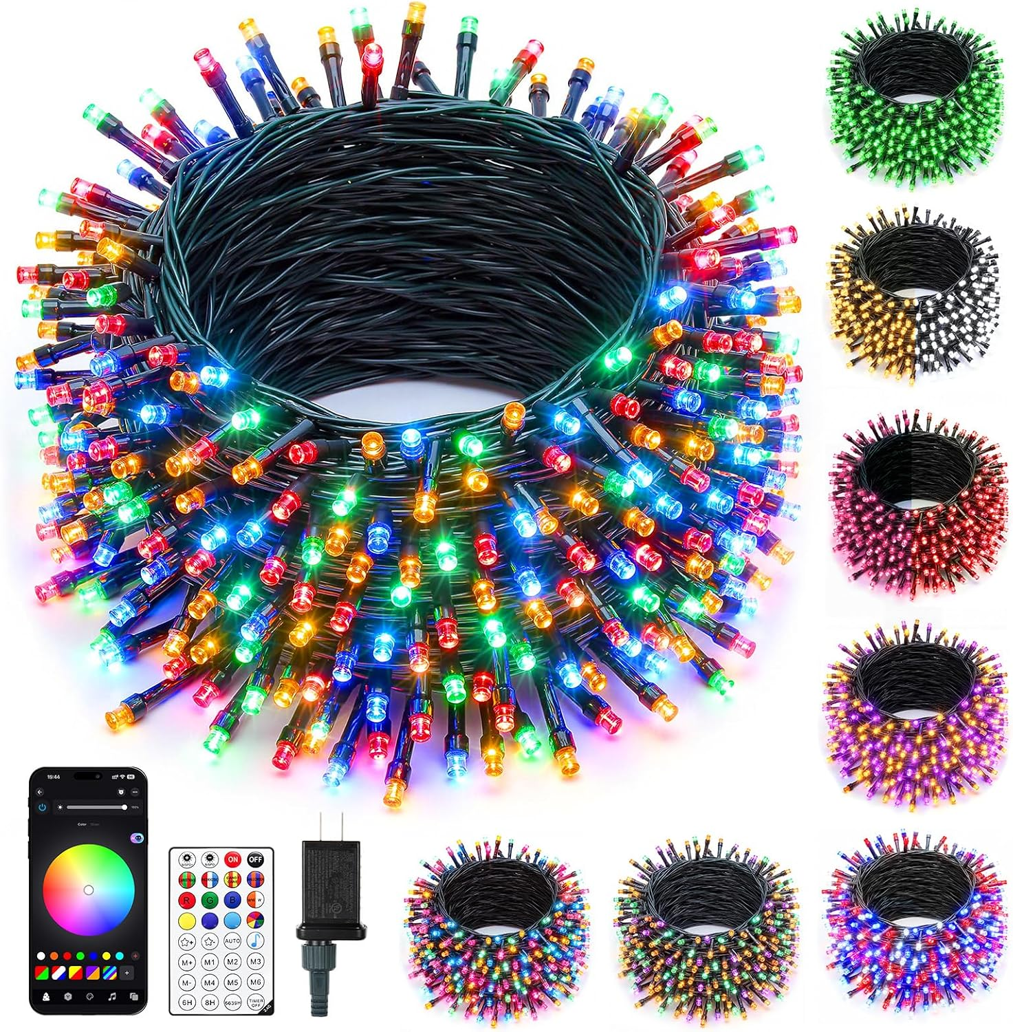Minetom 198Ft 600LED Smart Color Changing Christmas Halloween Tree Lights