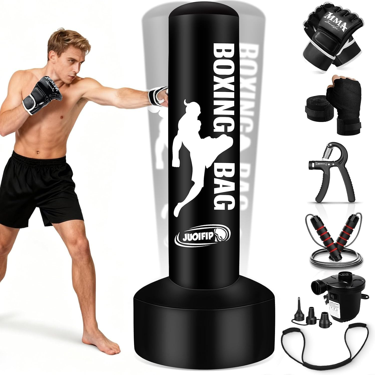 Standing Punching Bag for Adults, 69'' Boxing Bag with Training Set