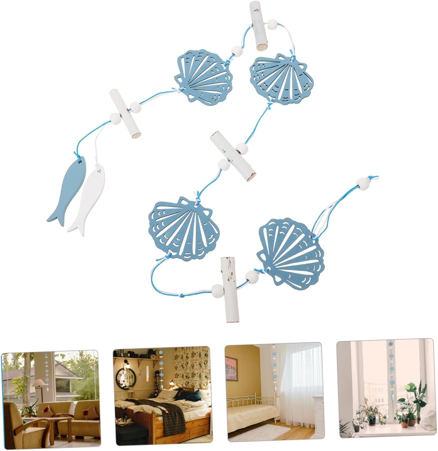 RORPOIR Home Decoration Beach Tree Decor Sea Shell Garlands Decoration Hangin... - Picture 10 of 14